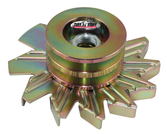Tuff-Stuff Alternator Pulley and Fan - V-Belt - 2 Groove - Hardware Included - Steel - Cadmium - Tuff Stuff