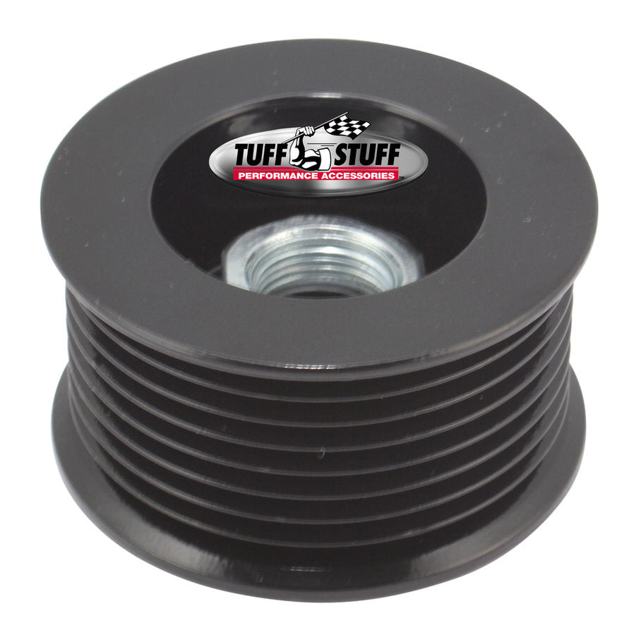 Tuff-Stuff Alternator Pulley - Serpentine - 8-Rib - 2.25 in Diameter - Hardware Included - Steel - Black Powder Coat -