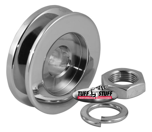 Tuff-Stuff Alternator Pulley - V-Belt - 1 Groove - 2.25 in Diameter - Hardware Included - Steel - Chrome - Universal -