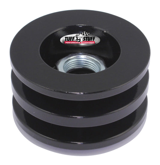 Tuff-Stuff Alternator Pulley - V-Belt - 2 Groove - 2.628 in Diameter - Hardware Included - Steel - Black Powder Coat -