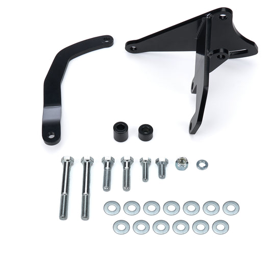Tuff-Stuff Alternator Bracket - Driver Side - High Mount - Water Pump Mount - Steel - Black Powder Coat - Short Water