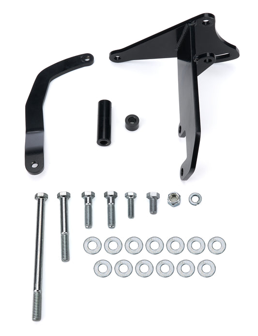 Tuff-Stuff Alternator Bracket - Driver Side - High Mount - Water Pump Mount - Steel - Black Powder Coat - Long Water
