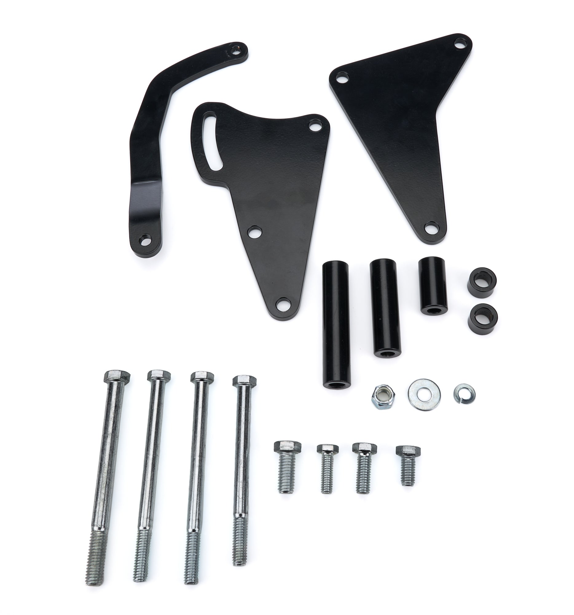 Tuff-Stuff Alternator Bracket - Driver Side - High Mount - Water Pump Mount - Steel - Black Powder Coat - Long Water