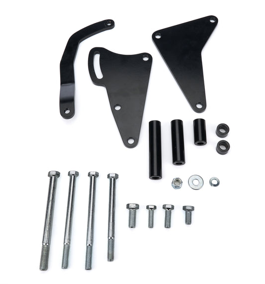 Tuff-Stuff Alternator Bracket - Driver Side - High Mount - Water Pump Mount - Steel - Black Powder Coat - Long Water