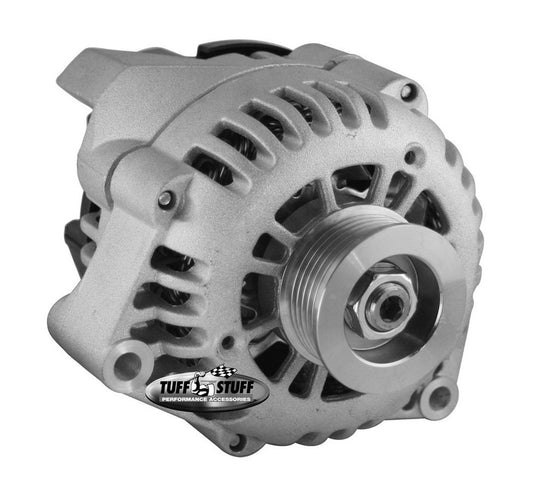 Tuff-Stuff Alternator - Factory Cast PLUS - 125 amps - 12V - 1-Wire - 6-Rib Serpentine Pulley - Aluminum Case -