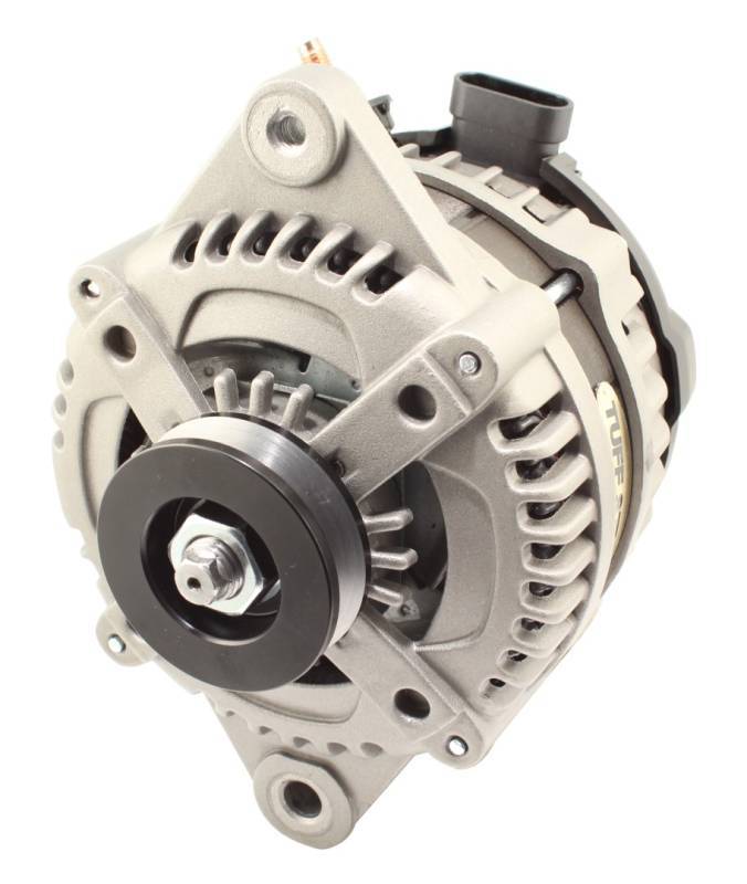 Tuff-Stuff Alternator - Factory Cast PLUS - 225 amps - 12V - OEM - Single V-Belt Pulley - Aluminum Case - Natural - GM