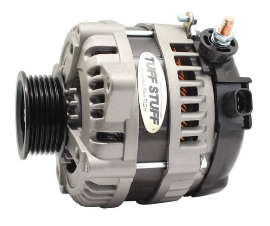 Tuff-Stuff Alternator - Factory Cast PLUS - 225 amps - 12V - 1-Wire - 6-Rib Serpentine Pulley - Aluminum Case -