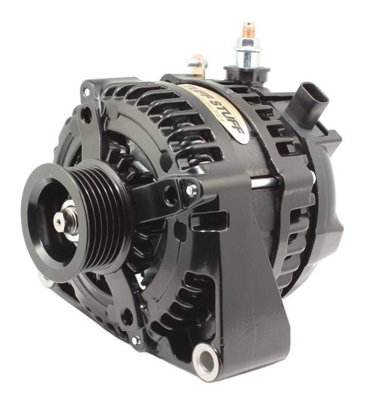 Tuff-Stuff Alternator - 225 Amp - 12 V - 1-Wire - 6-Rib Serpentine Pulley - Aluminum Case - Black Powder Coat - GM