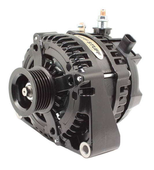 Tuff-Stuff Alternator - 225 Amp - 12 V - 1-Wire - 6-Rib Serpentine Pulley - Aluminum Case - Black Powder Coat - GM