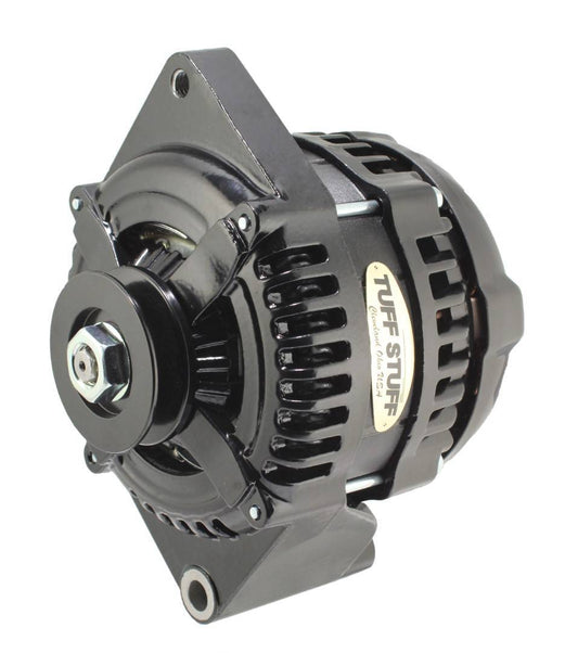 Tuff-Stuff Alternator - 225 amps - 12V - 1-Wire - Single V-Belt Pulley - Aluminum Case - Black Powder Coat - Ford - Each