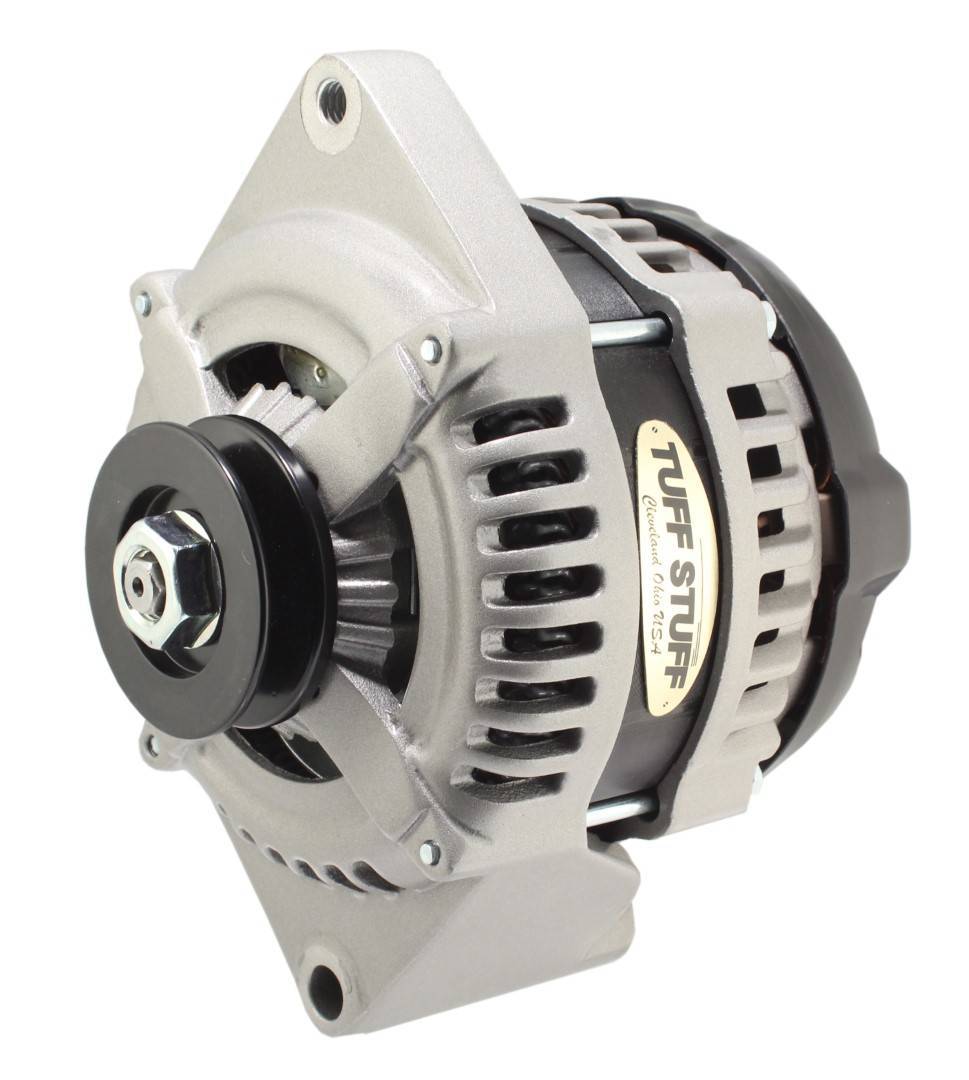 Tuff-Stuff Alternator - 225 amps - 12V - 1-Wire - Single V-Belt Pulley - Aluminum Case - Natural - Ford - Each