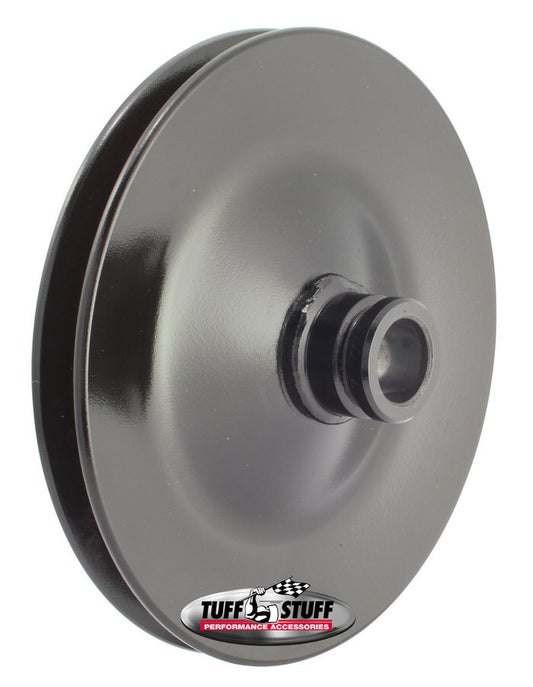 Tuff-Stuff Power Steering Pump Pulley - V-Belt - 1 Groove - Press-On - 5.8 in Diameter - Steel - Black Powder Coat -