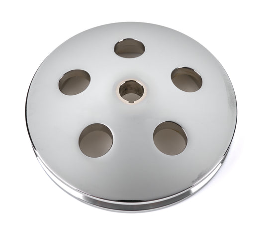 Tuff-Stuff Power Steering Pump Pulley - V-Belt - 1 Groove - Bolt-On - 5.75 in Diameter - Aluminum - Chrome - Saginaw -