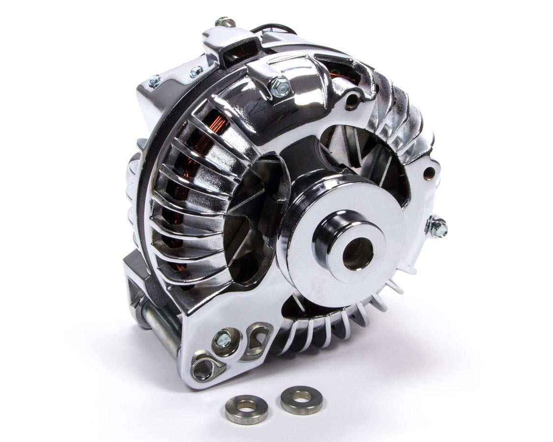Tuff-Stuff Alternator - 100 amps - 12V - 1-Wire - Single V-Belt Pulley - Aluminum Case - Chrome - Mopar - Each