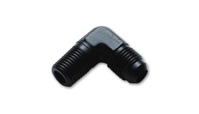 Vibrant Performance Fitting - Adapter - 90 Degree - 10 AN Male to 1/2 in NPT Male - Aluminum - Blue Anodized - Each