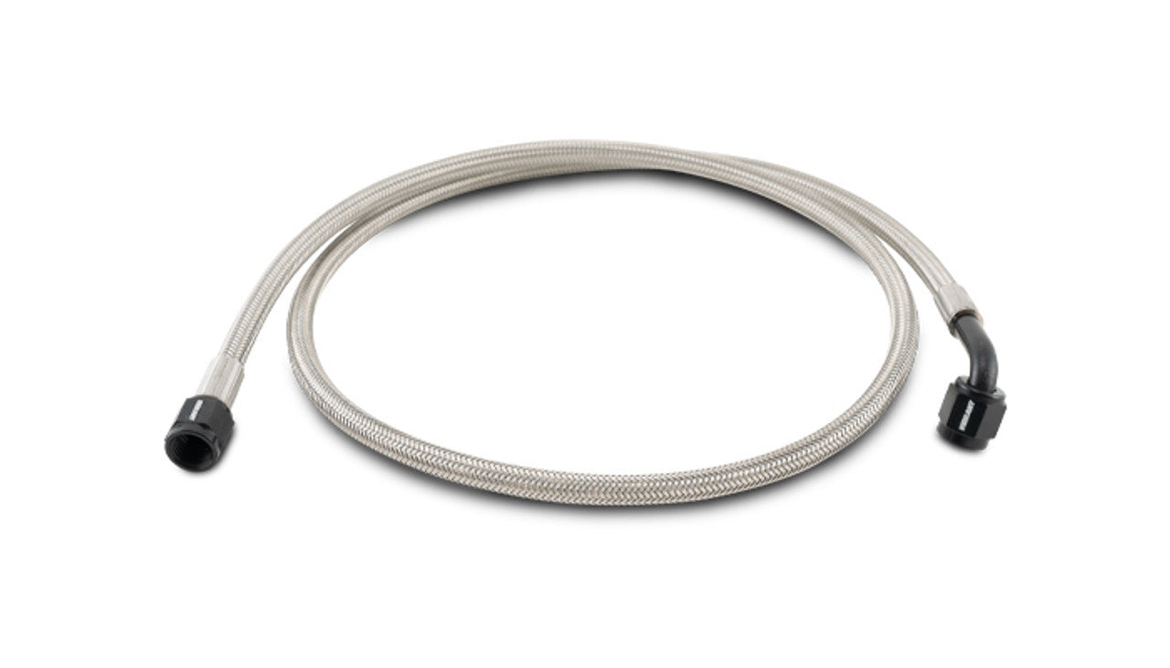 Vibrant Performance AN Hose Assembly - 36 in Long - 4 AN Hose - 4 AN Straight Female to 4 AN 90 Degree Female -