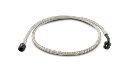 Vibrant Performance AN Hose Assembly - 36 in Long - 4 AN Hose - 4 AN Straight Female to 4 AN 90 Degree Female -