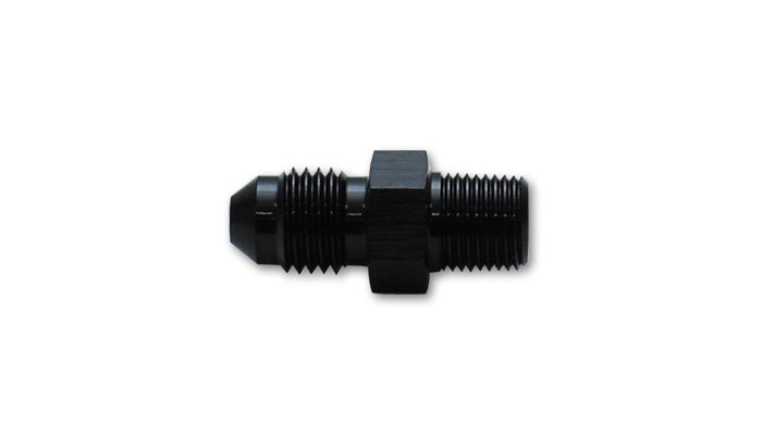 Vibrant Performance Fitting - Adapter - Straight - 6 AN Male to 18 mm x 1.50 Male - Aluminum - Black Anodized - Each