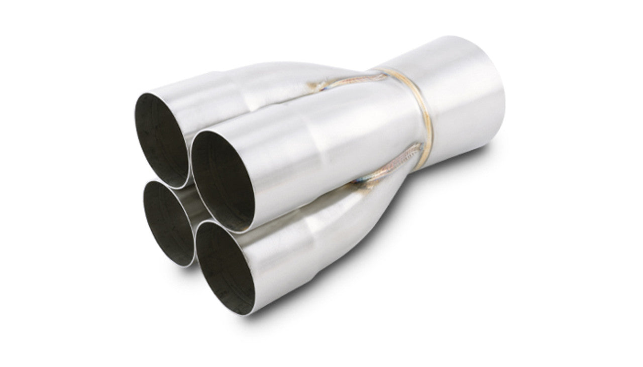 Vibrant Performance Collector - Slip-On - Merge Collector - 4 into 1 - 2.5 in Primary Tubes - 4 in Outlet - Stainless