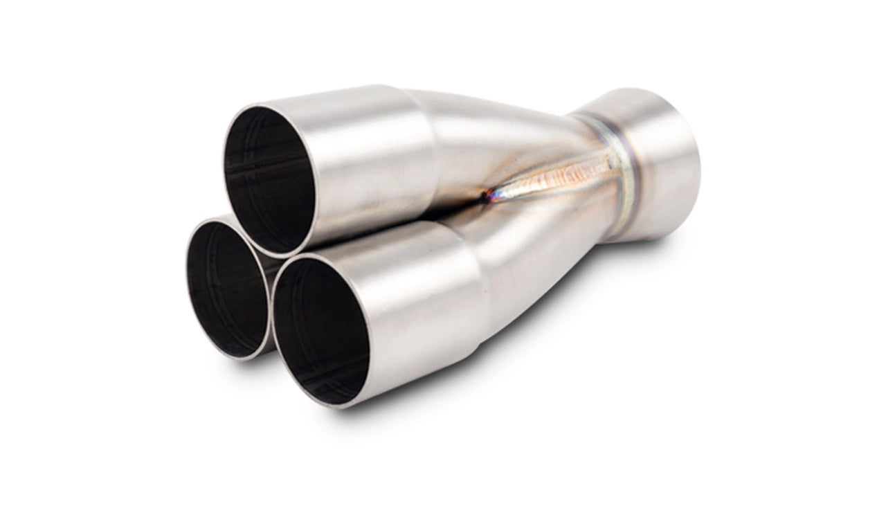 Vibrant Performance Collector - Slip-On - Merge Collector - 3 into 1 - 2 in Primary Tubes - 3 in Outlet - Stainless -