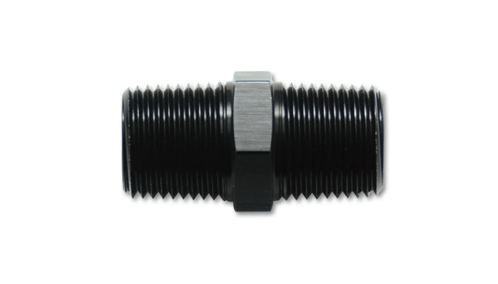 Vibrant Performance Fitting - Adapter - Straight - 1/8 in NPT Male to 1/8 in NPT Male - Aluminum - Black Anodized - Each