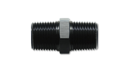 Vibrant Performance Fitting - Adapter - Straight - 1/8 in NPT Male to 1/8 in NPT Male - Aluminum - Black Anodized - Each