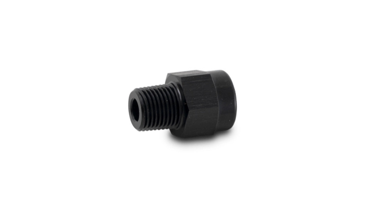 Vibrant Performance Fitting - Adapter - Straight - 1/8 in BSPT Female to 1/8 in NPT Male - Aluminum - Black Anodized -