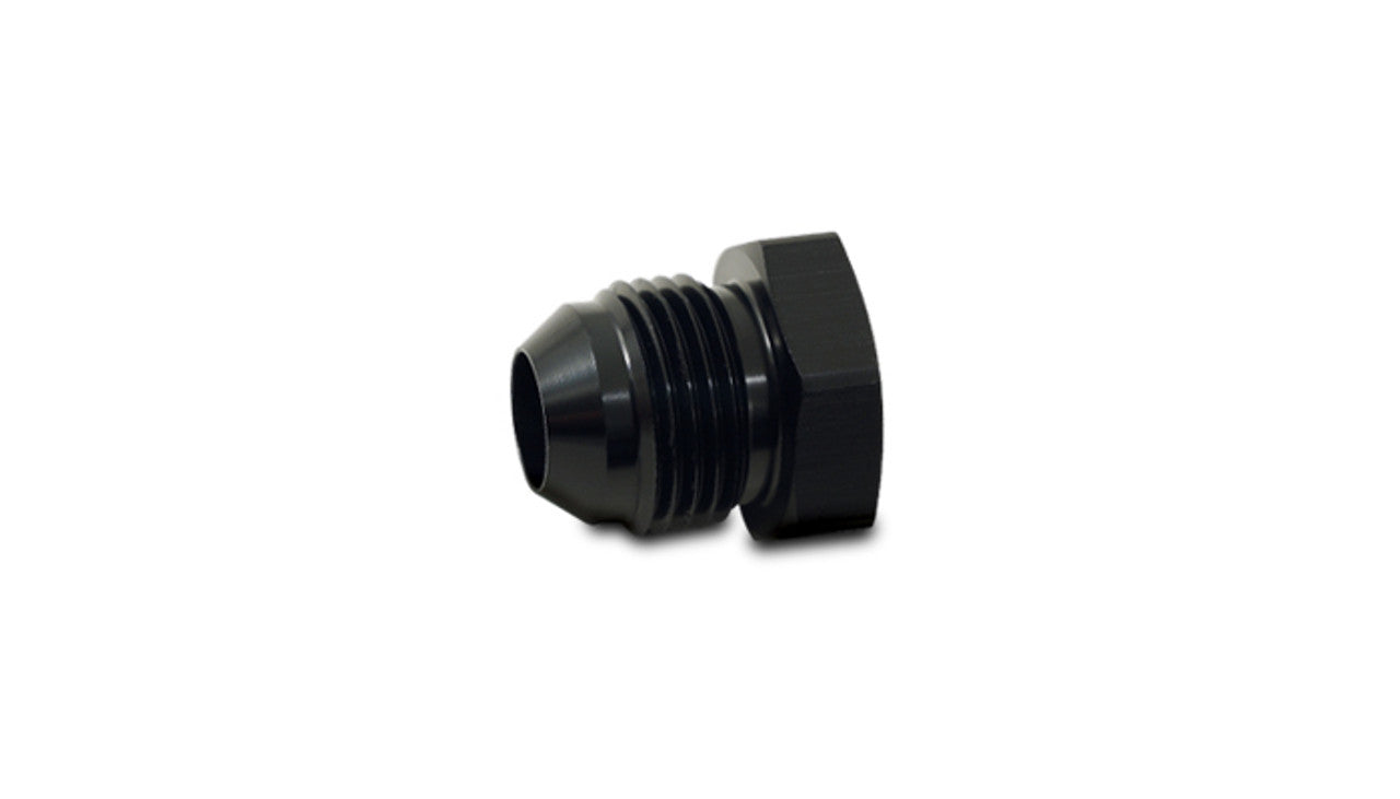 Vibrant Performance Fitting - Plug - 6 AN - Hex Head - Aluminum - Black Anodized - Each