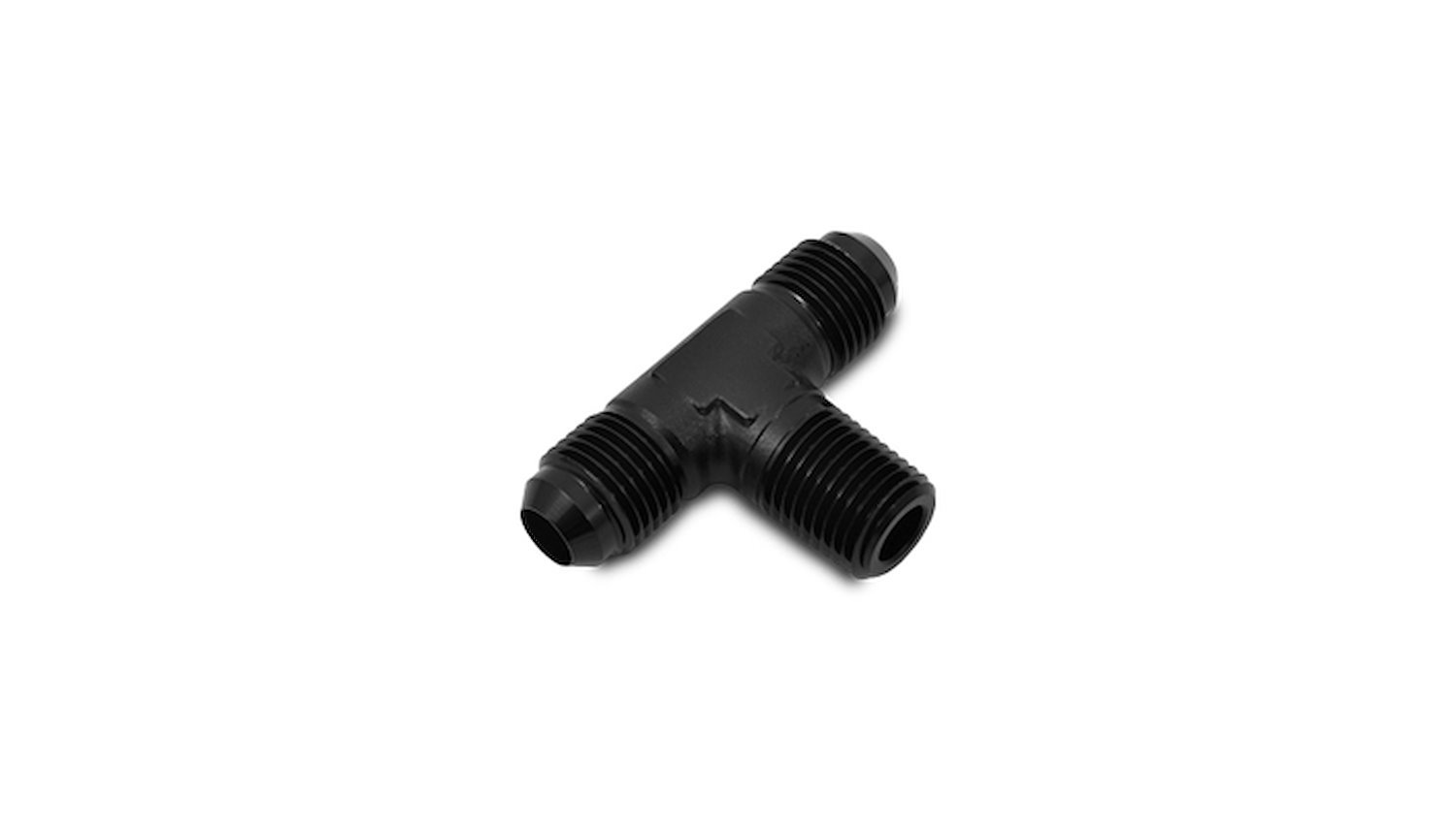 Vibrant Performance Fitting - Adapter Tee - 1/8 in NPT Male x 4 AN Male x 4 AN Male - Aluminum - Black Anodized - Each