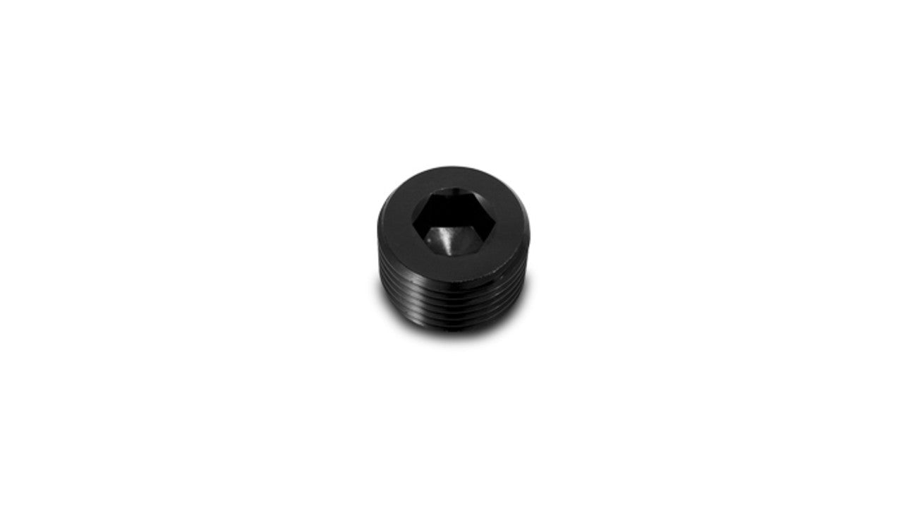 Vibrant Performance Fitting - Plug - 1/4 in NPT - Allen Head - Aluminum - Black Anodized - Each