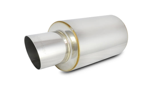 Vibrant Performance Muffler - TPV Turbo - 3 in Center Inlet - 4 in Center Outlet - 10.25 x 6.25 in Round Body - 17.25