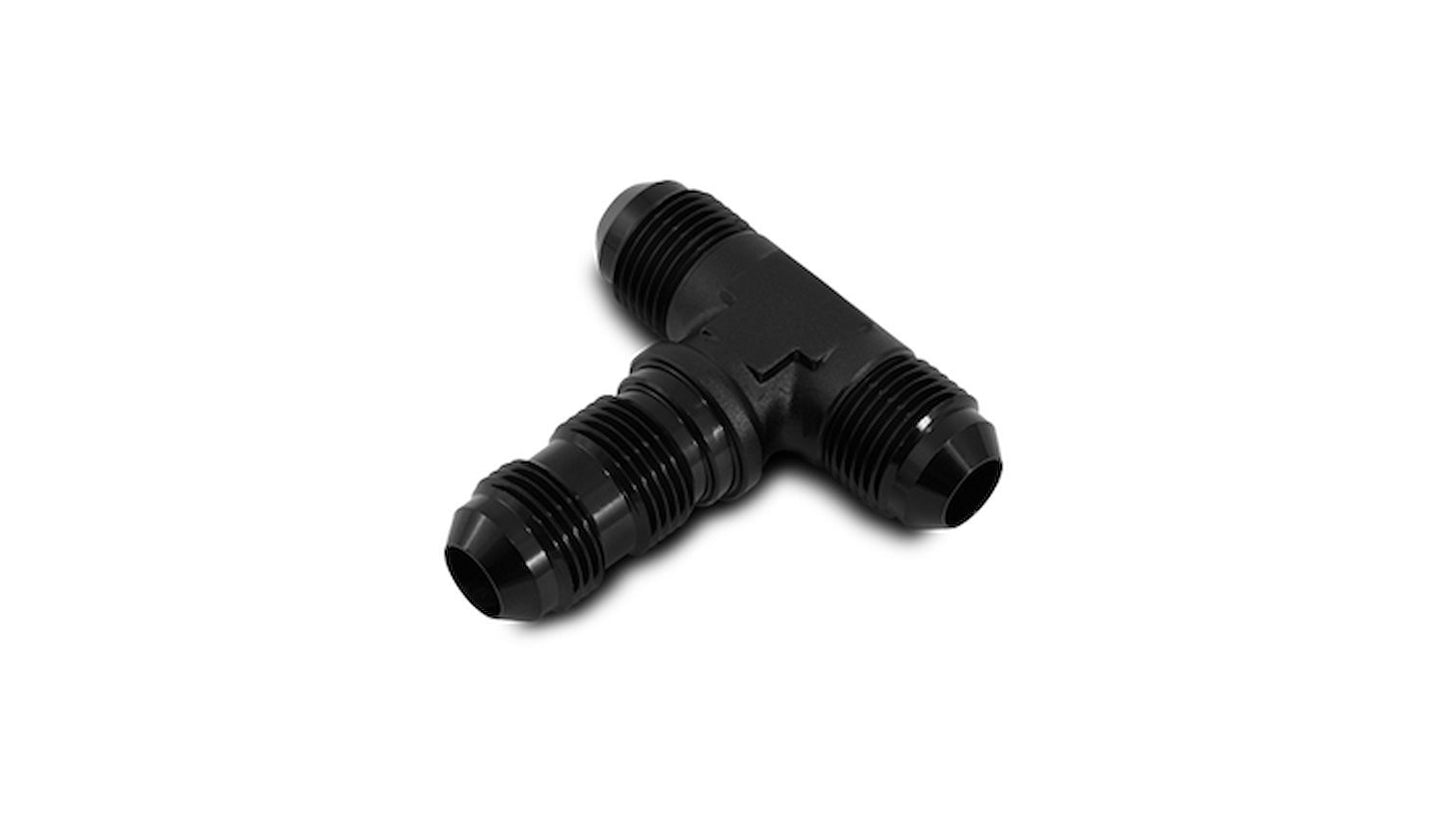 Vibrant Performance Fitting - Bulkhead Tee - 3 AN Male x 3 AN Male x 3 AN Male Bulkhead - Aluminum - Black Anodized -