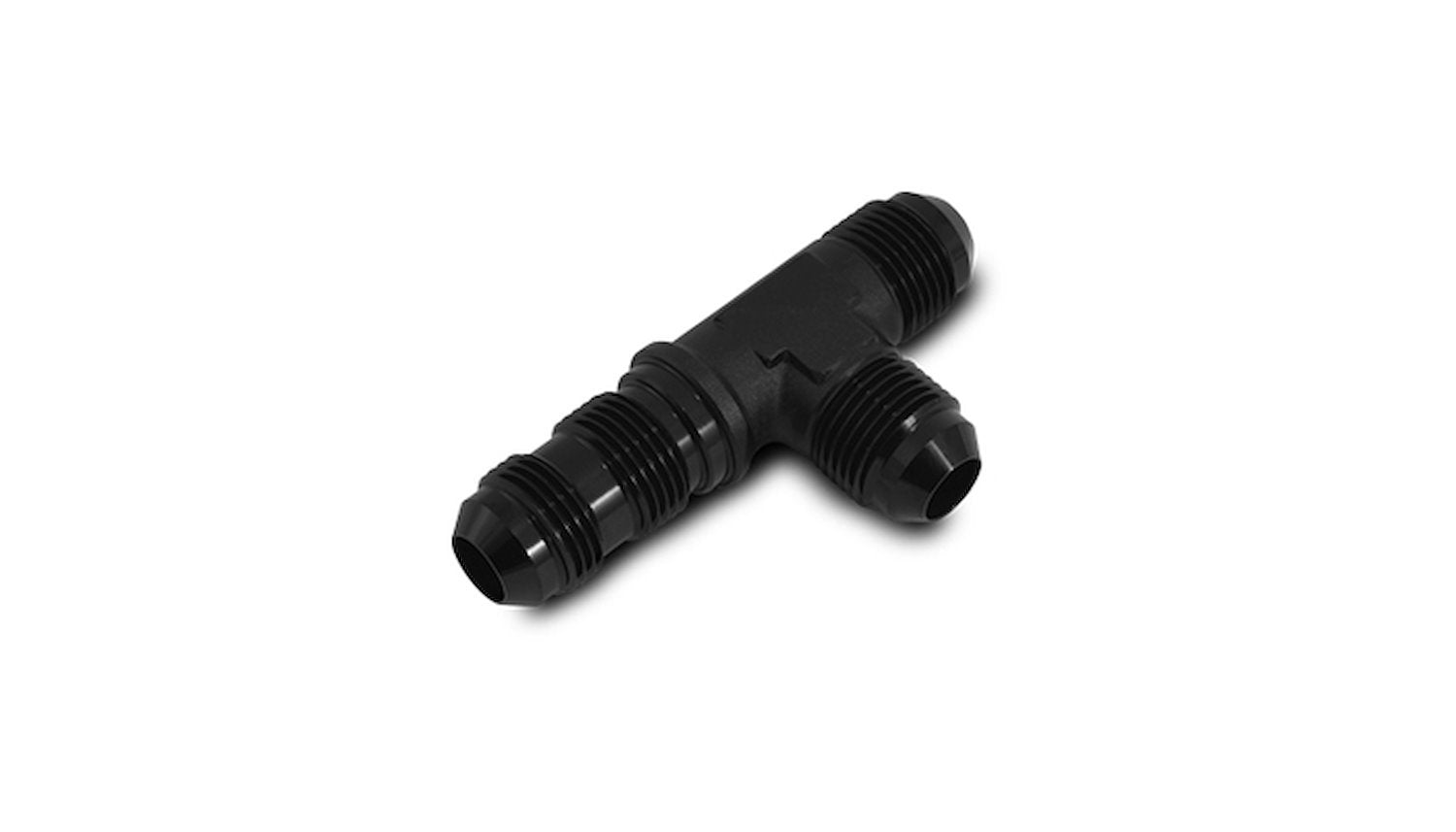 Vibrant Performance Fitting - Bulkhead Tee - 3 AN Male x 3 AN Male x 3 AN Male Bulkhead - Aluminum - Black Anodized -