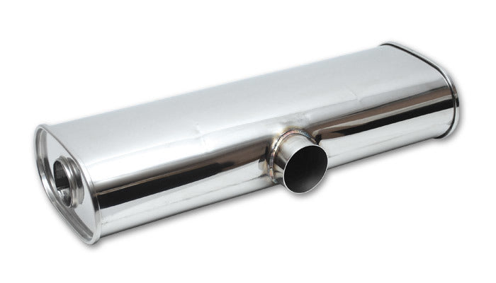Vibrant Performance Muffler - Streetpower - 3 in Front Inlet - Dual 2.5 in Outlets - 24 x 6 x 10 in Oval Body - 24 in