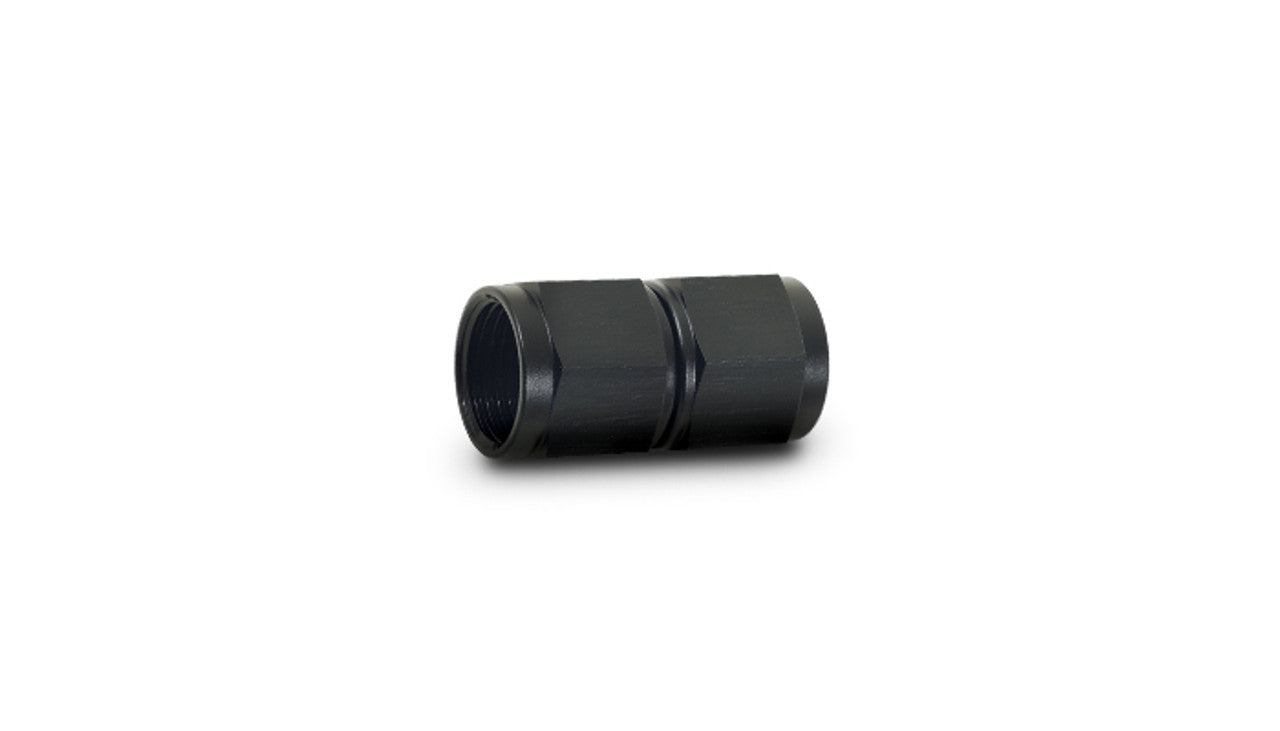 Vibrant Performance Fitting - Adapter - Straight - 8 AN Female to 8 AN Female - Aluminum - Black Anodized - Each