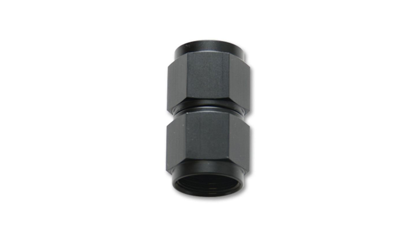 Vibrant Performance Fitting - Adapter - Straight - 20 AN Female to 20 AN Female - Aluminum - Black Anodized - Each