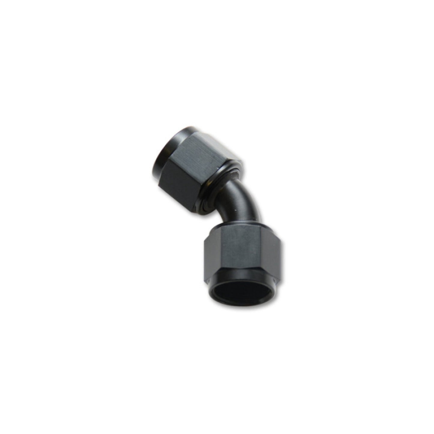 Vibrant Performance Fitting - Adapter - 45 Degree - 8 AN Female to 8 AN Female - Aluminum - Black Anodized - Each