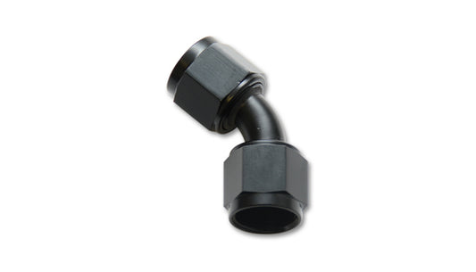 Vibrant Performance Fitting - Adapter - 45 Degree - 20 AN Female to 20 AN Female - Aluminum - Black Anodized - Each