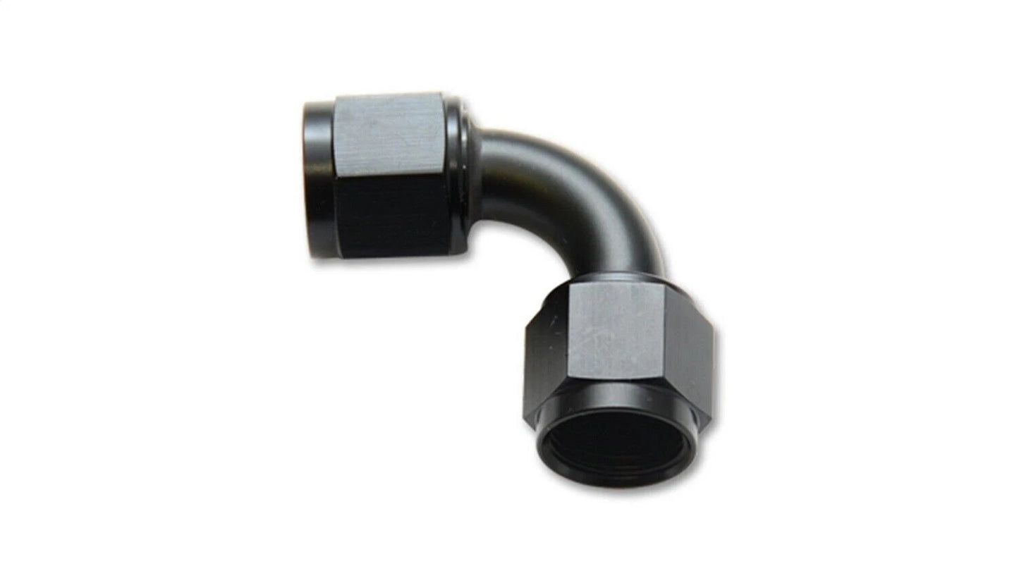 Vibrant Performance Fitting - Adapter - 90 Degree - 8 AN Female to 8 AN Female - Aluminum - Black Anodized - Each