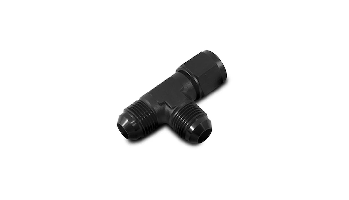 Vibrant Performance Fitting - Adapter Tee - 16 AN Female Swivel x 16 AN Male x 16 AN Male - Aluminum - Black Anodized