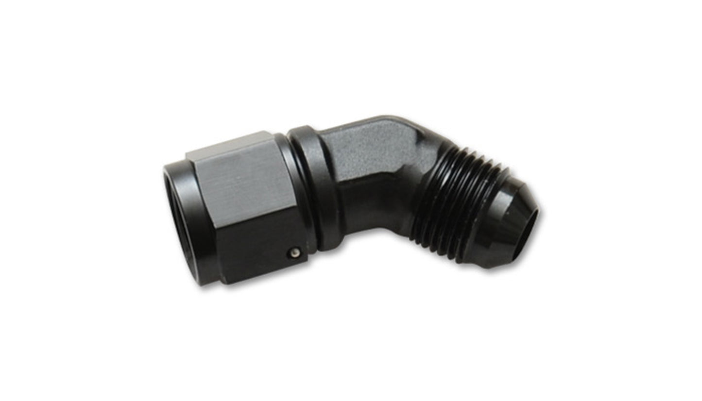 Vibrant Performance Fitting - Adapter - 45 Degree - 6 AN Female Swivel to 6 AN Male - Aluminum - Black Anodized - Each