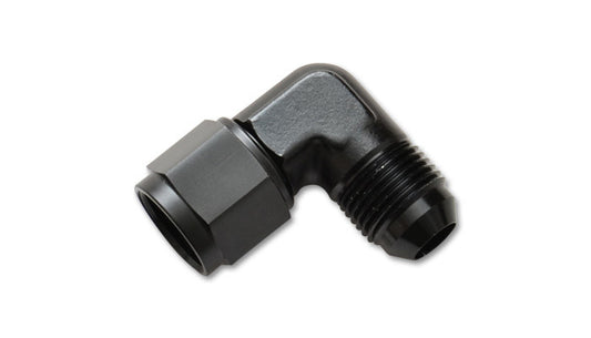 Vibrant Performance Fitting - Adapter - 90 Degree - 16 AN Female Swivel to 16 AN Male - Aluminum - Black Anodized - Each
