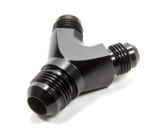 Vibrant Performance Fitting - Y Block - 8 AN Male Inlet - Dual 6 AN Male Outlets - Aluminum - Black Anodized - Each