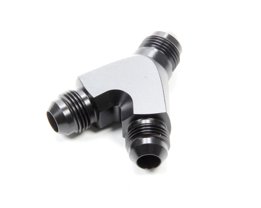Vibrant Performance Fitting - Y Block - 8 AN Male Inlet - Dual 8 AN Male Outlets - Aluminum - Black Anodized - Each