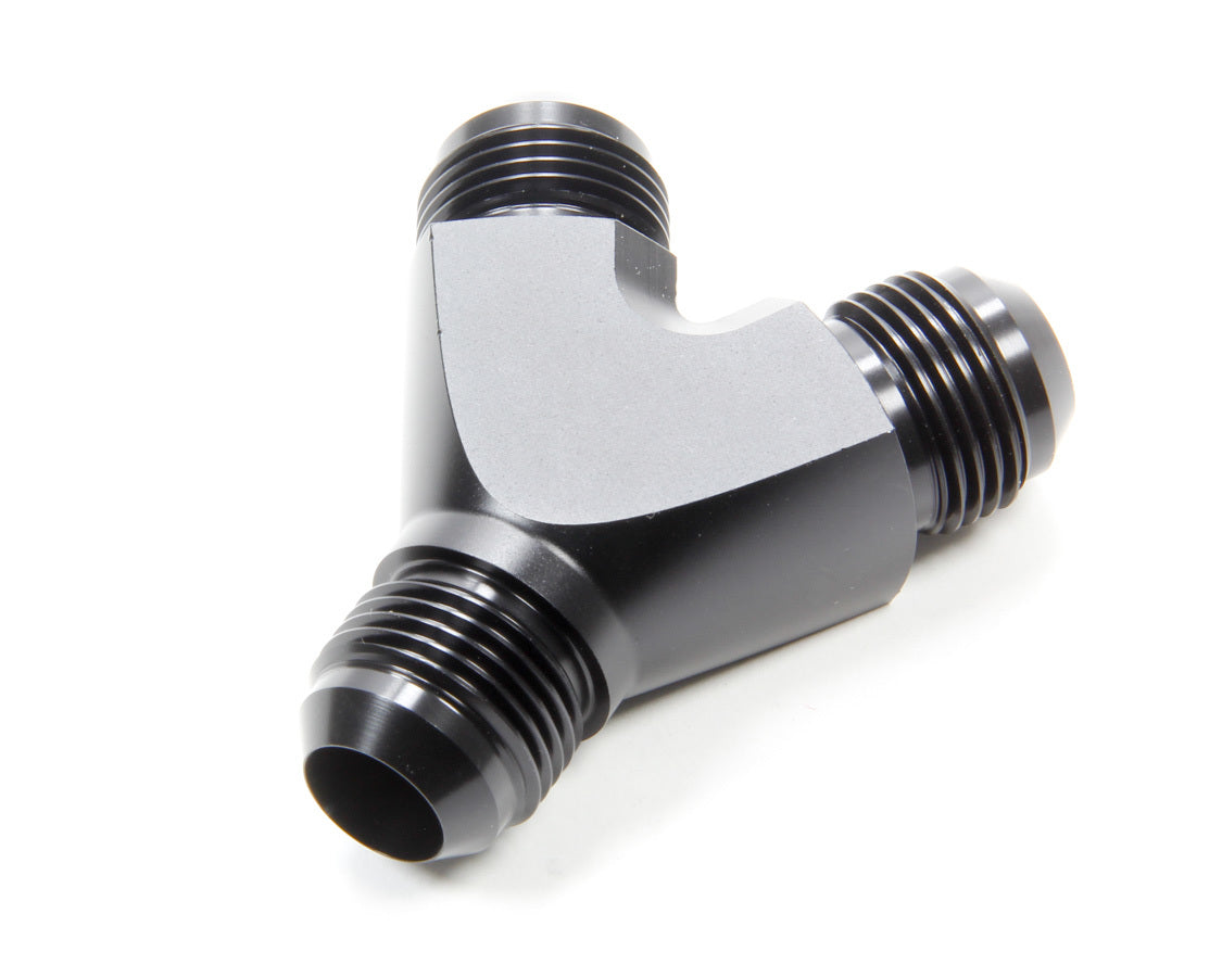 Vibrant Performance Fitting - Y Block - 10 AN Male Inlet - Dual 10 AN Male Outlets - Aluminum - Black Anodized - Each