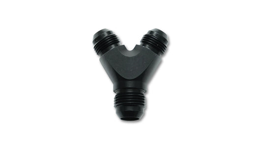 Vibrant Performance Fitting - Y Block - 16 AN Male Inlet - Dual 16 AN Male Outlets - Aluminum - Black Anodized - Each