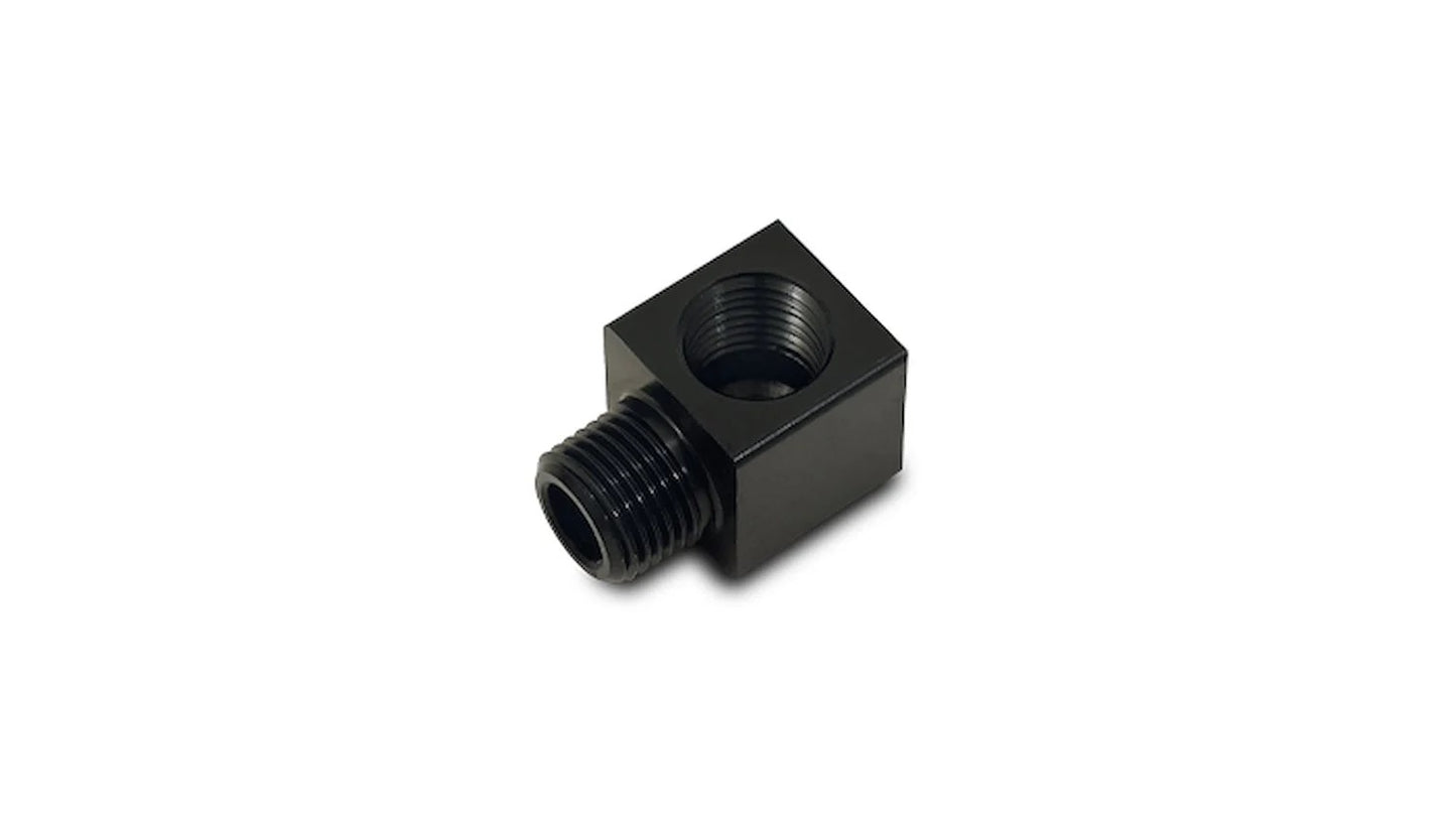Vibrant Performance Fitting - Adapter - 90 Degree - 1/8 in NPT Female to 1/8 in NPT Male - Aluminum - Black Anodized -