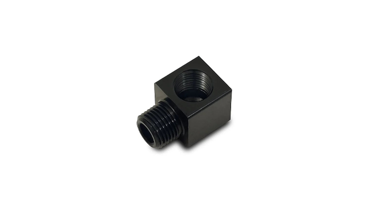 Vibrant Performance Fitting - Adapter - 90 Degree - 1/8 in NPT Female to 1/8 in NPT Male - Aluminum - Black Anodized -