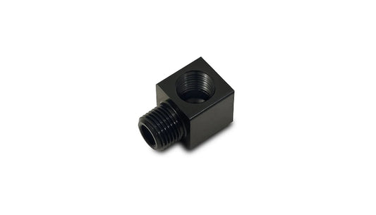Vibrant Performance Fitting - Adapter - 90 Degree - 1/8 in NPT Female to 1/8 in NPT Male - Aluminum - Black Anodized -