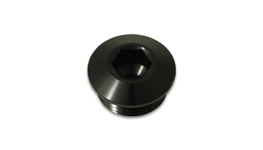 Vibrant Performance Fitting - Plug - 6 AN - O-Ring - Allen Head - Aluminum - Black Anodized - Each